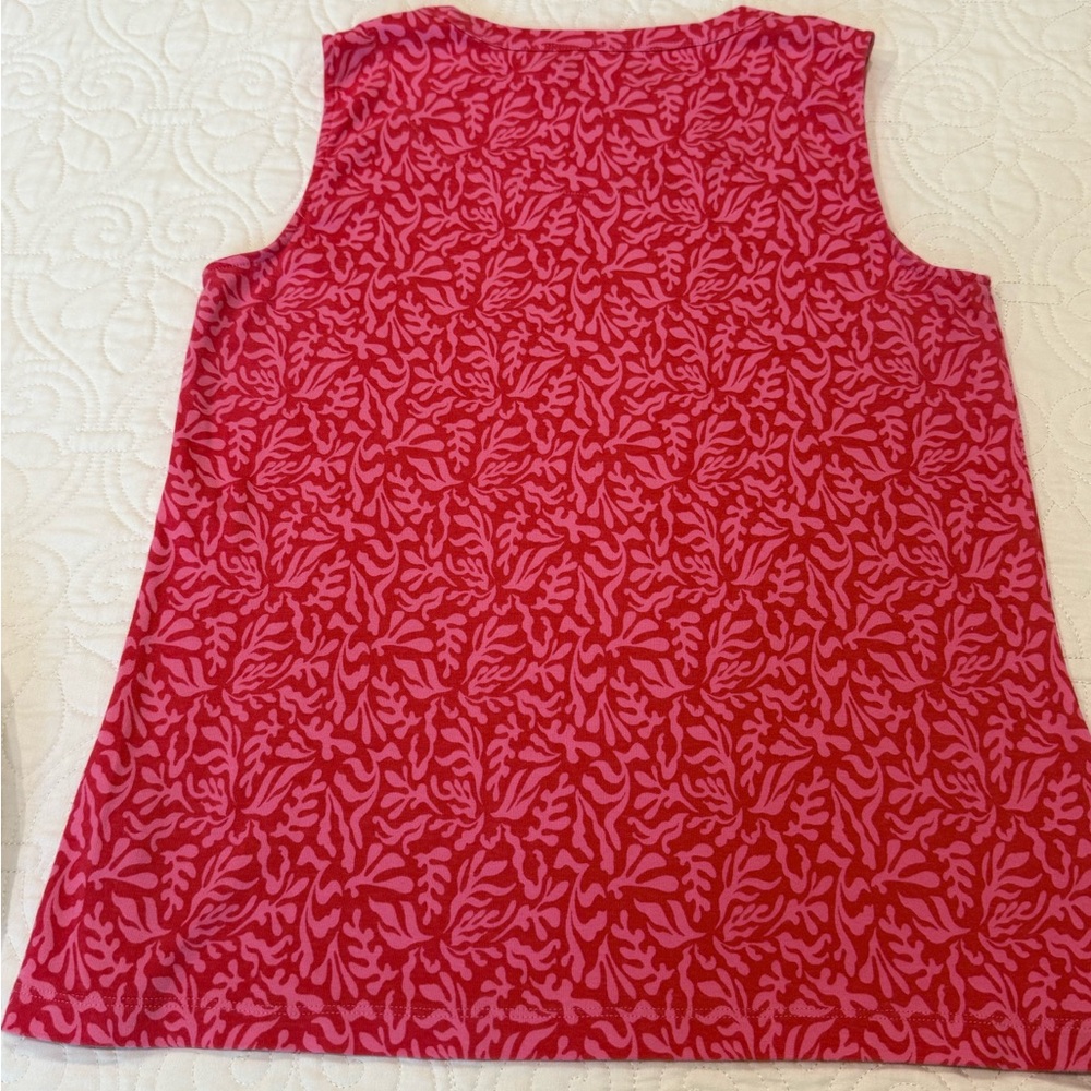 Pink Patterned Sleeveless Top